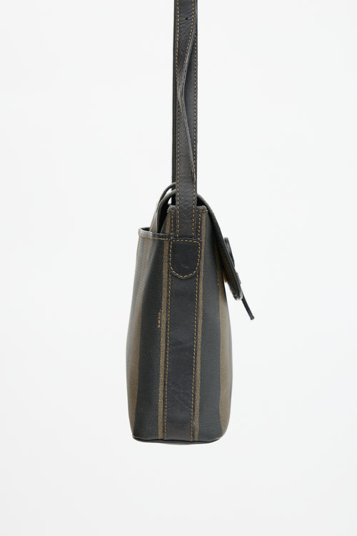 Fendi Coated Canvas Striped Messenger Bag