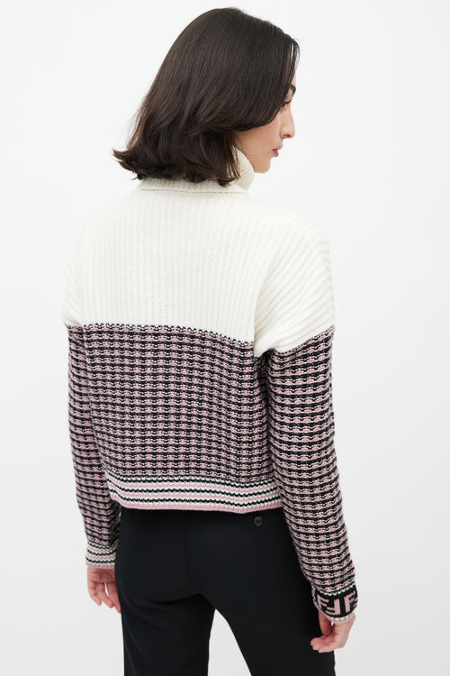 Fendi Cream & Multicolour Wool Knit Sweater