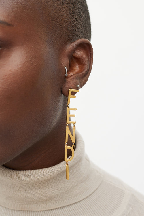 Fendi Logo Drop Earrings