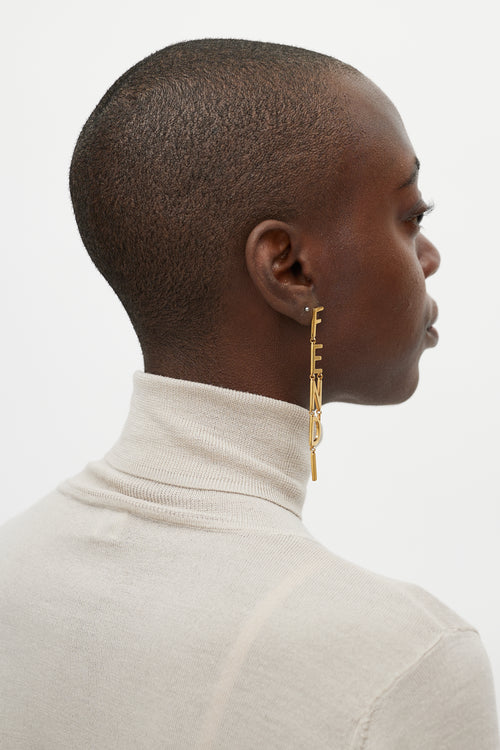 Fendi Logo Drop Earrings
