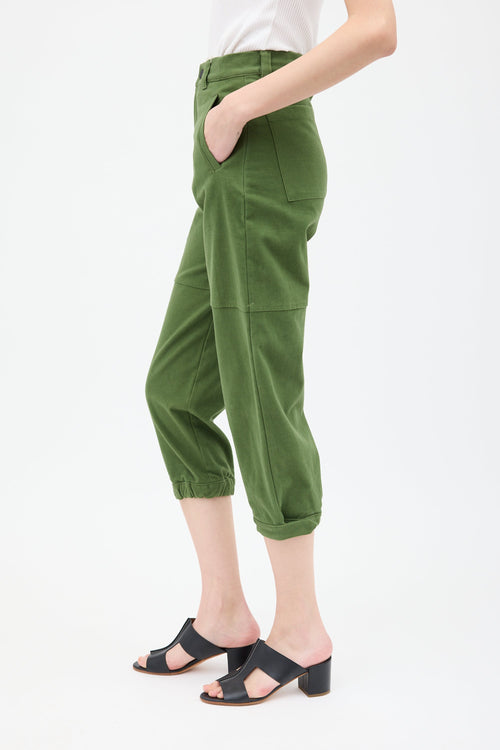 Fendi Green FF Cargo Cropped Trouser