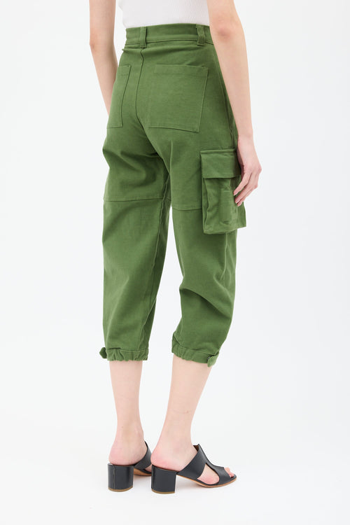 Fendi Green FF Cargo Cropped Trouser