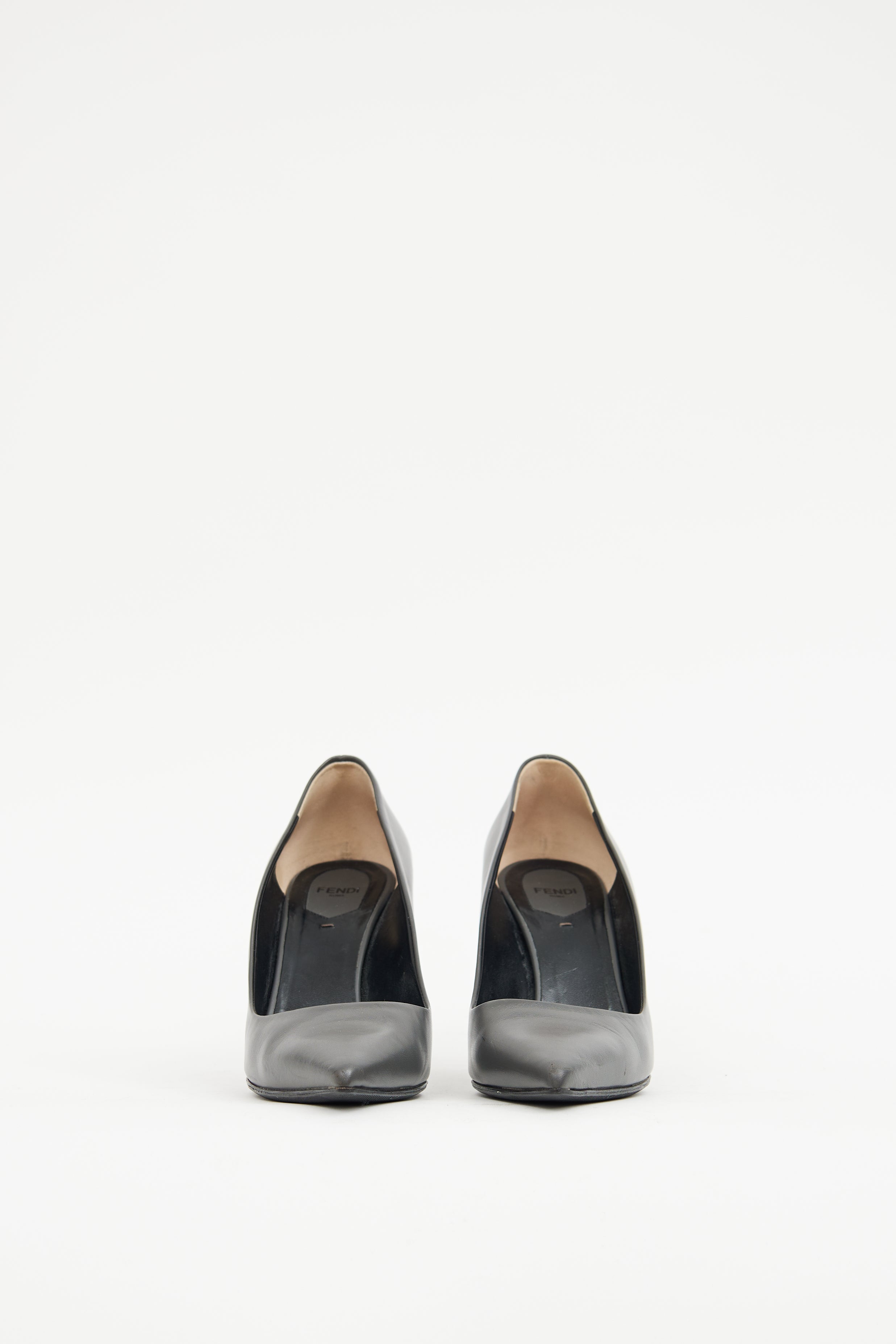 Fendi Fendi Grey Leather Heel