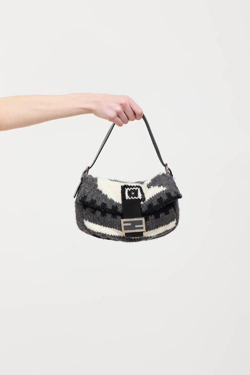 Fendi Wool Knit Baguette Bag
