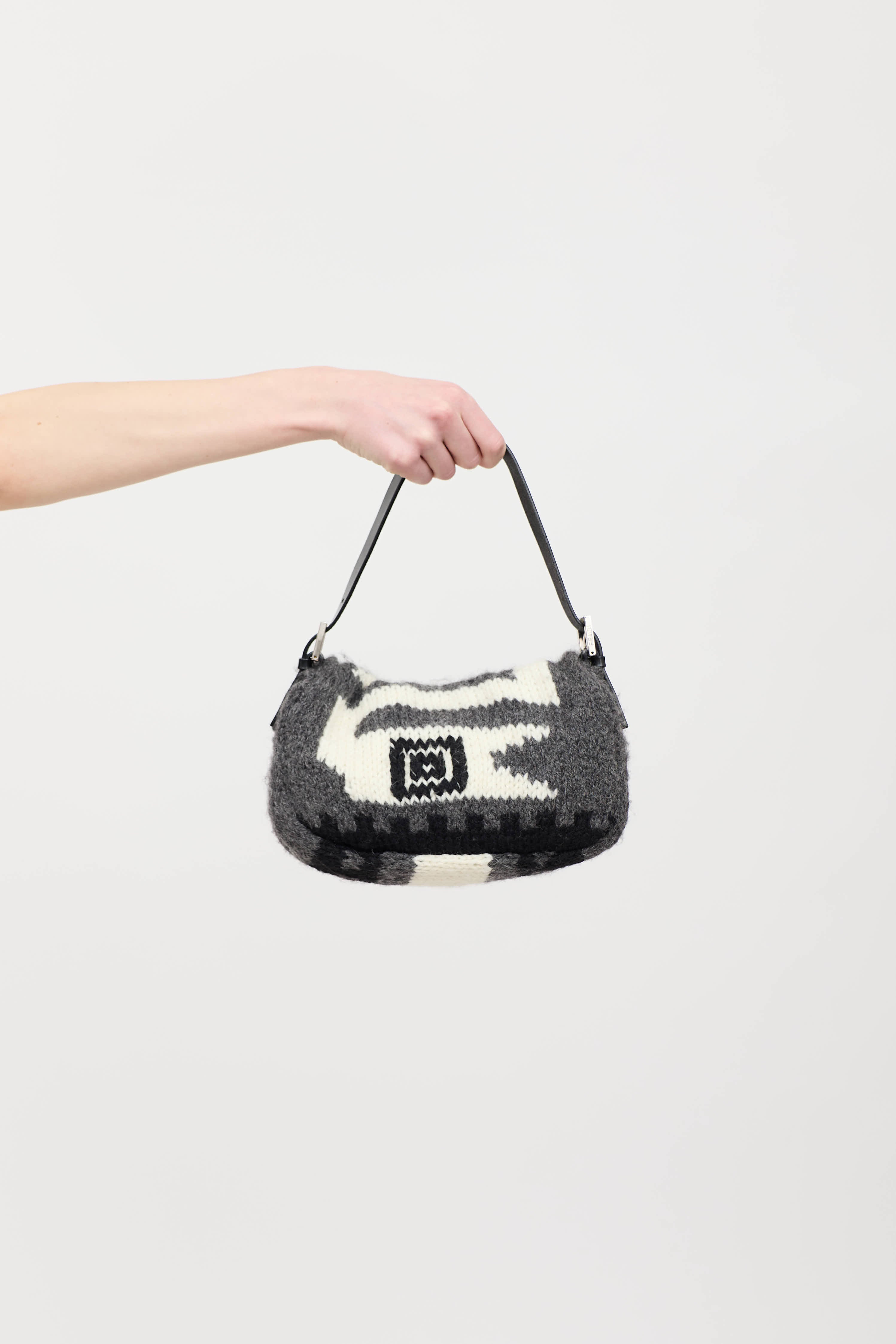 Fendi Wool Knit Baguette Bag