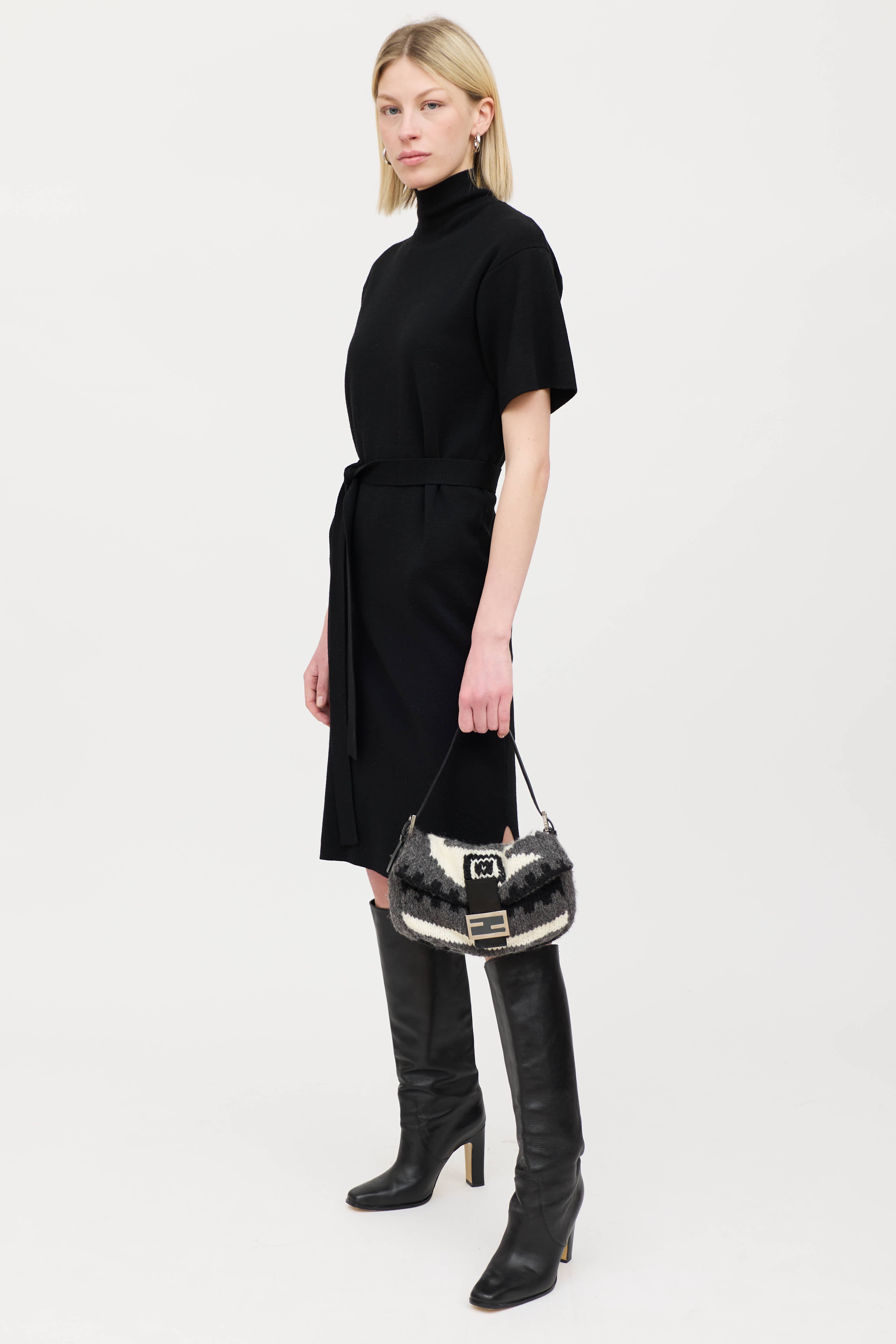 Fendi Wool Knit Baguette Bag