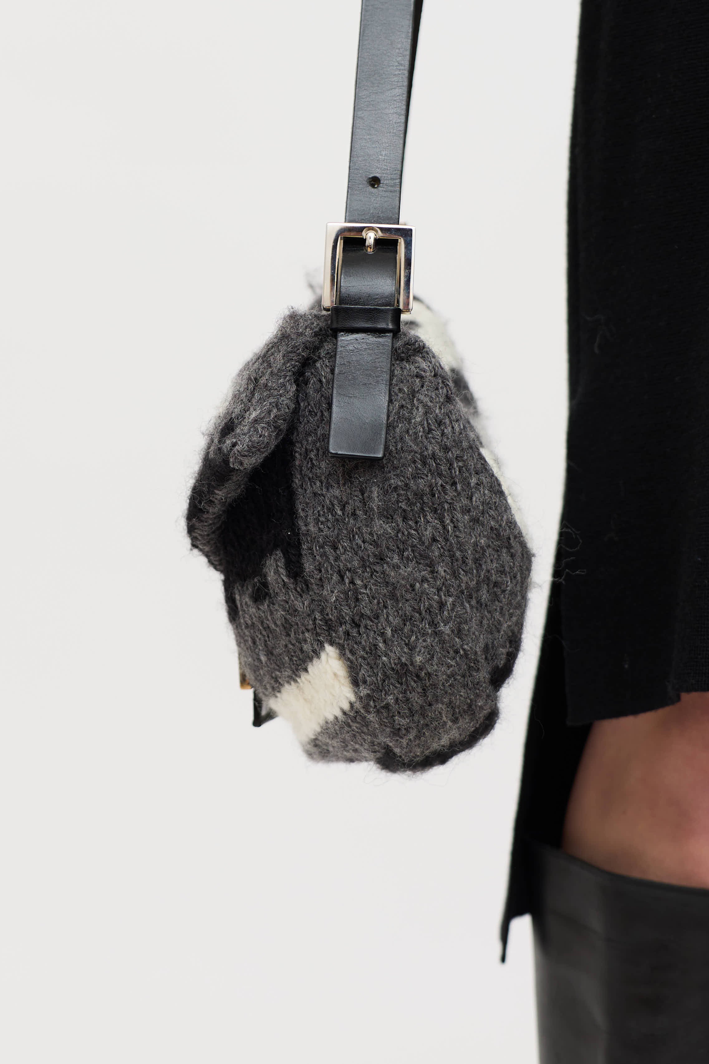 Fendi Wool Knit Baguette Bag