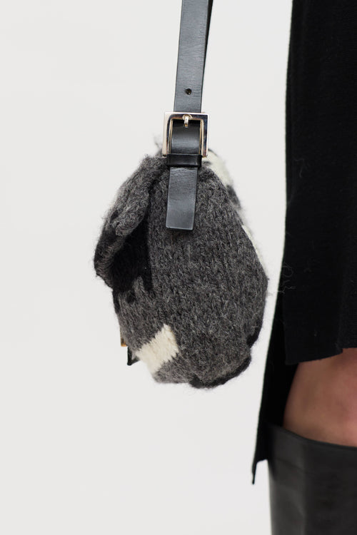 Fendi Wool Knit Baguette Bag