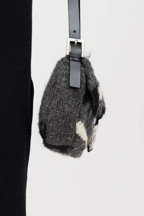 Fendi Wool Knit Baguette Bag