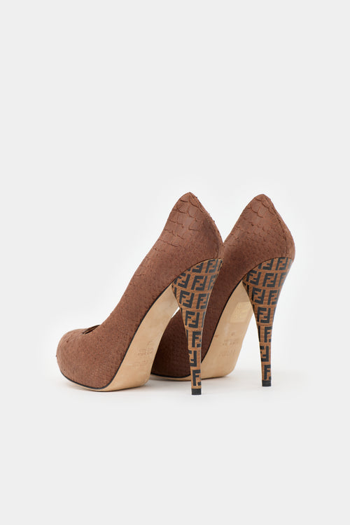 Fendi Leather Platform  Pump