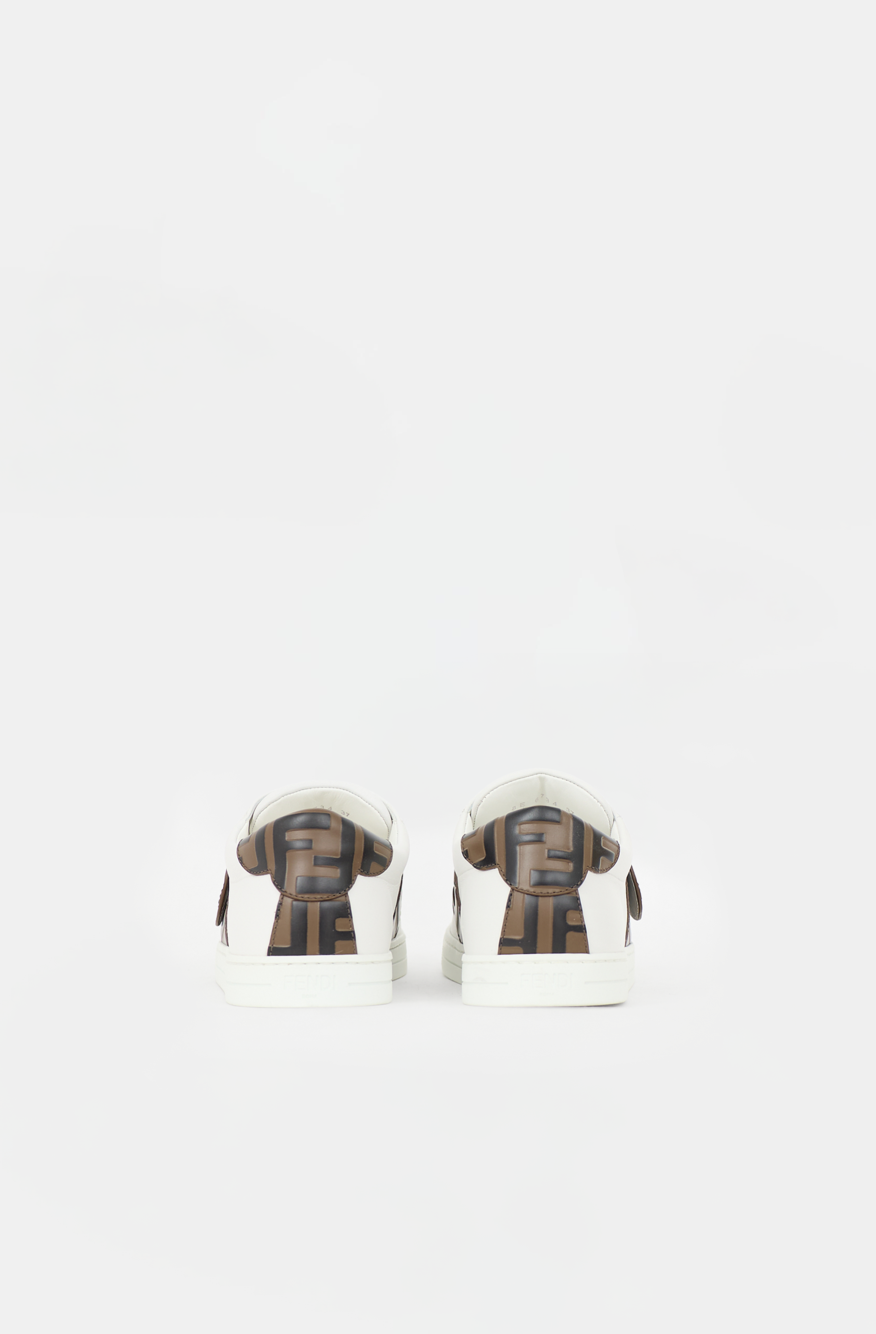 Fendi Leather Zucca Buckle Sneaker