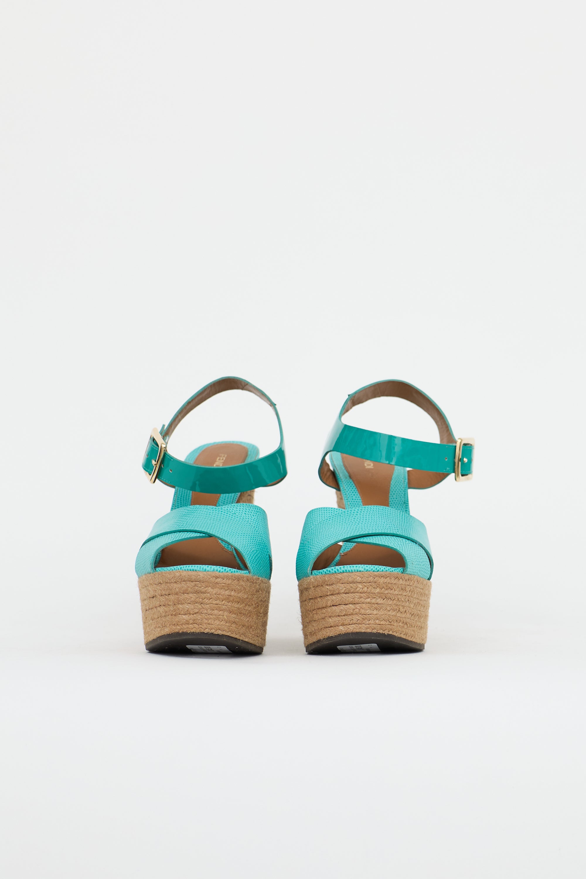 Fendi Leather Espadrille Platform Sandal