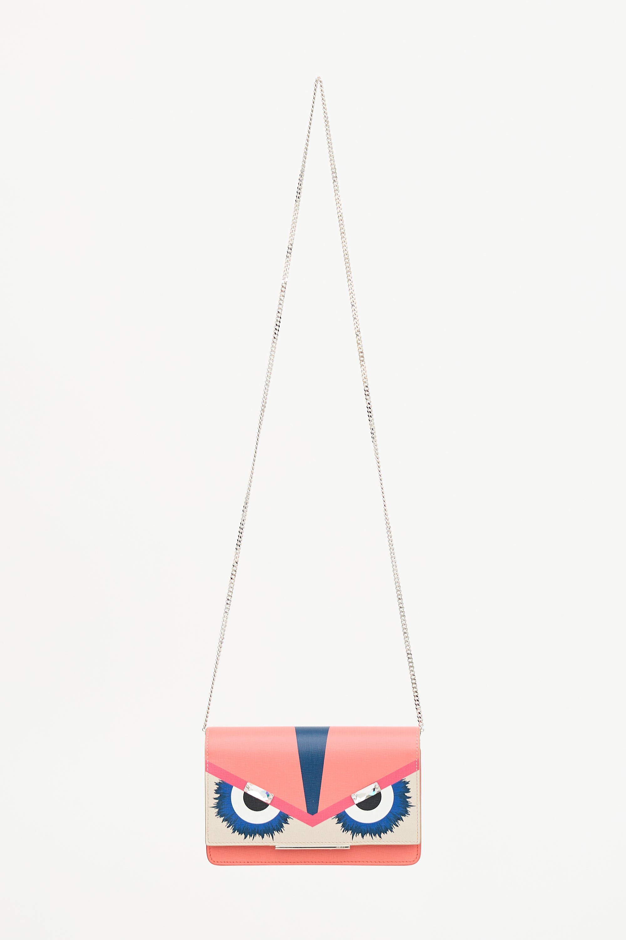 Fendi Leather Monster Wallet On Chain Bag