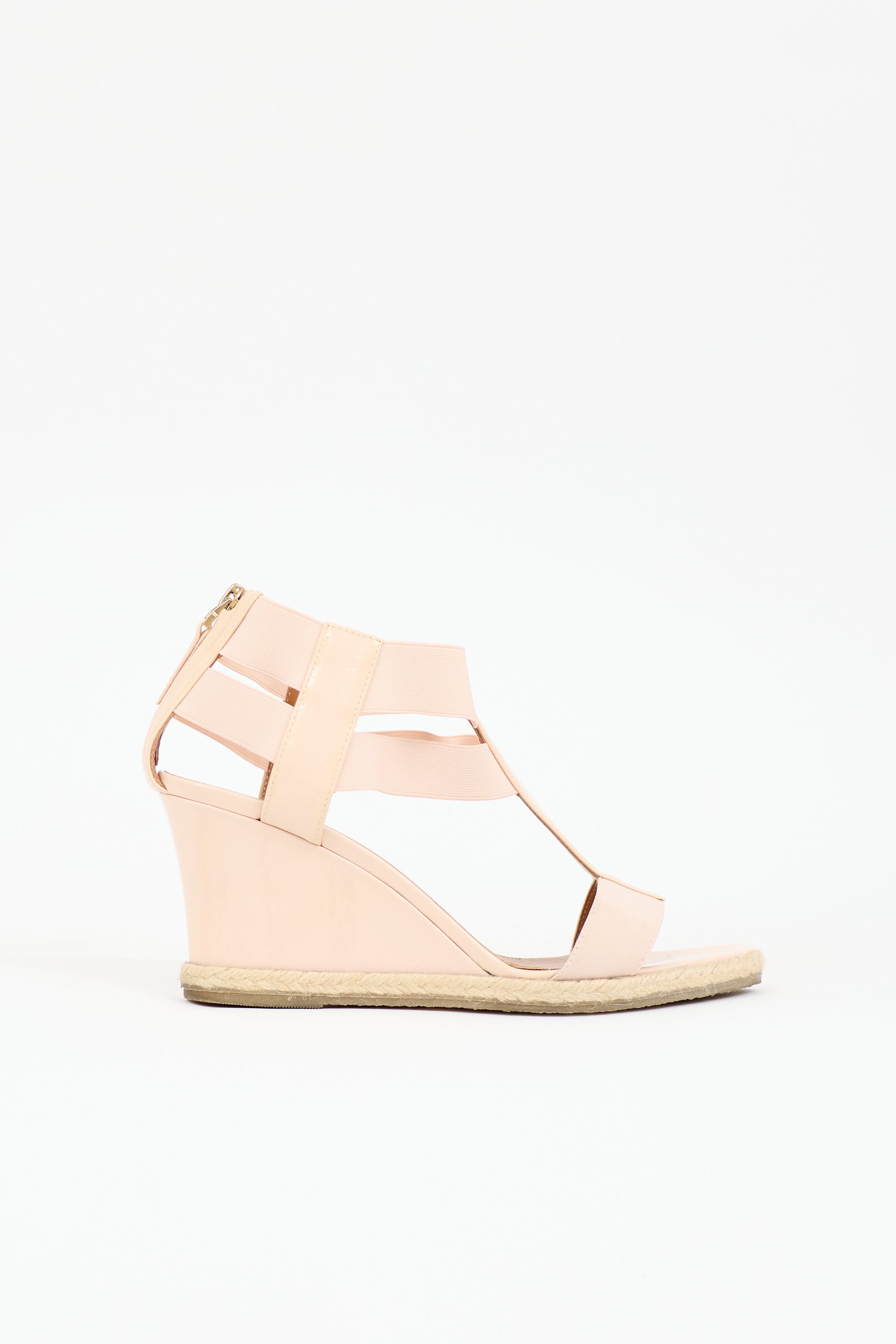 Fendi Patent Logo Wedge Sandal