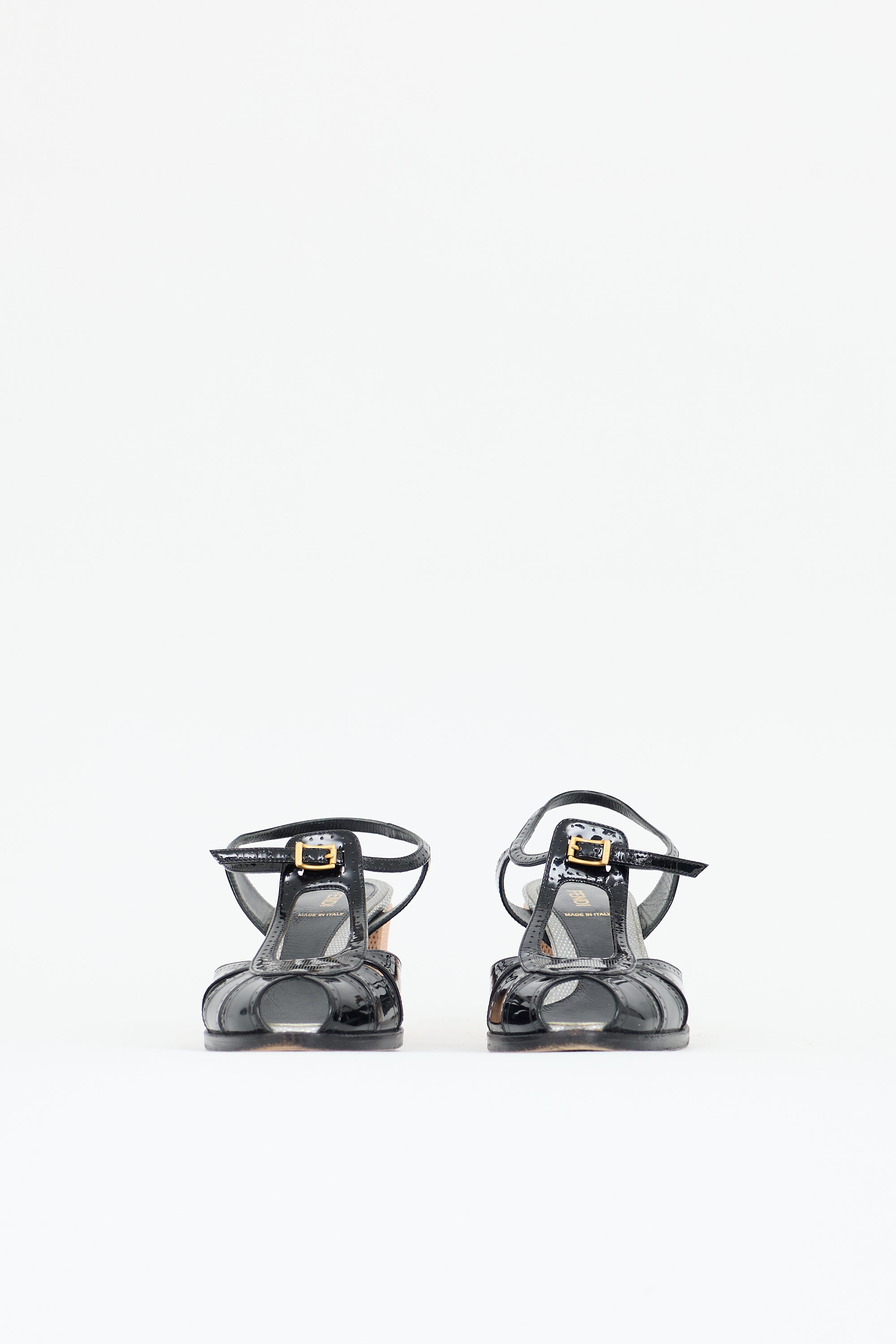 Fendi Patent T-Strap Sandal