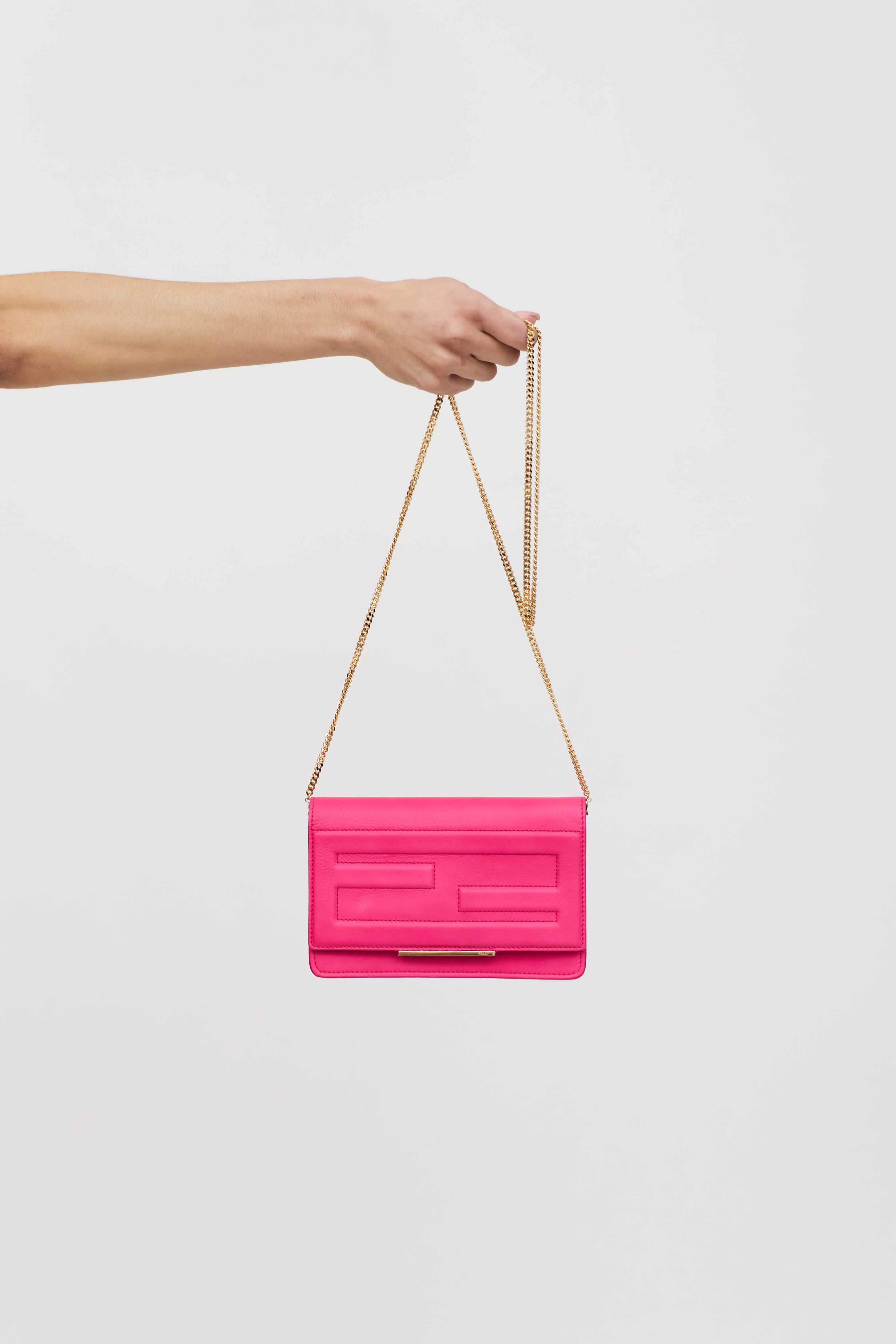 Fendi Leather Tube Wallet On Chain