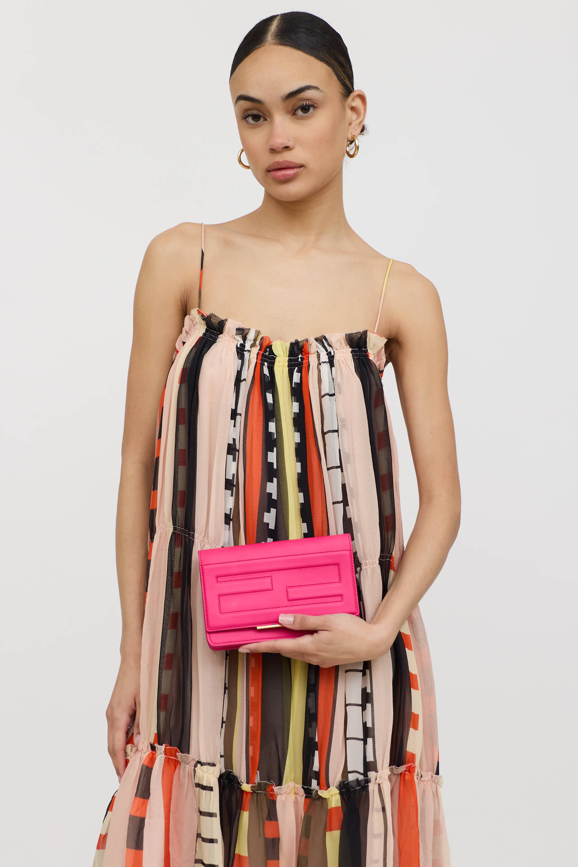 Fendi Leather Tube Wallet On Chain