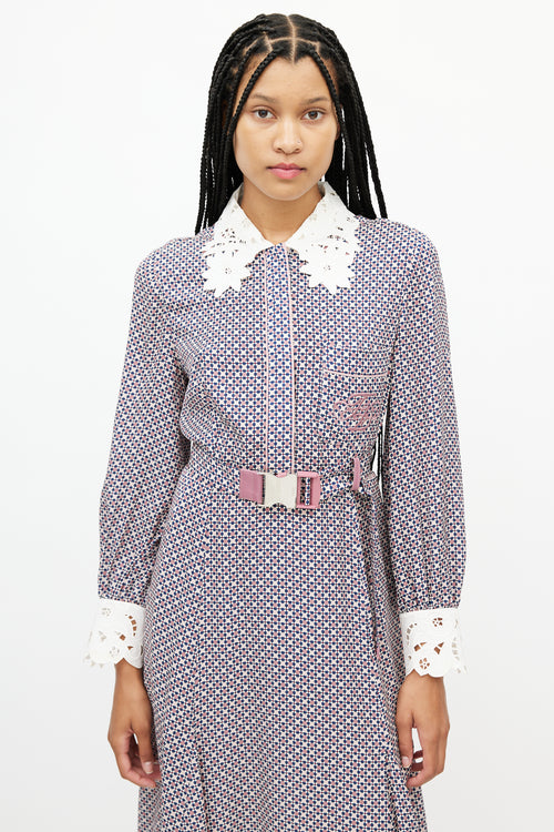 Fendi Pink & Multicolour Belted Dress