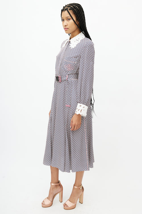 Fendi Pink & Multicolour Belted Dress