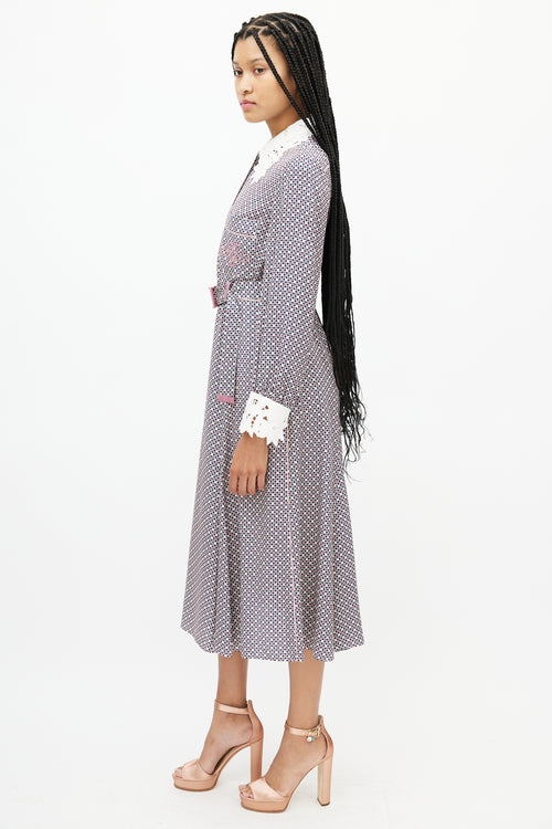 Fendi Pink & Multicolour Belted Dress