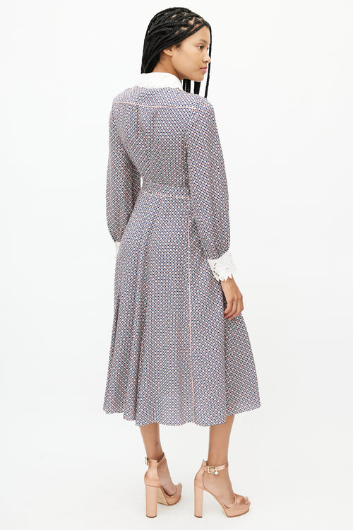 Fendi Pink & Multicolour Belted Dress