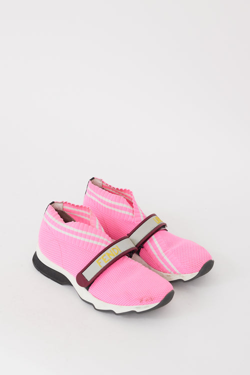 Fendi Pink & Multicolour Mesh Rockoko Sneaker