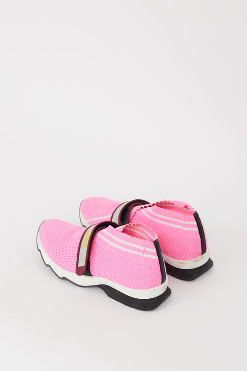 Fendi Pink & Multicolour Mesh Rockoko Sneaker