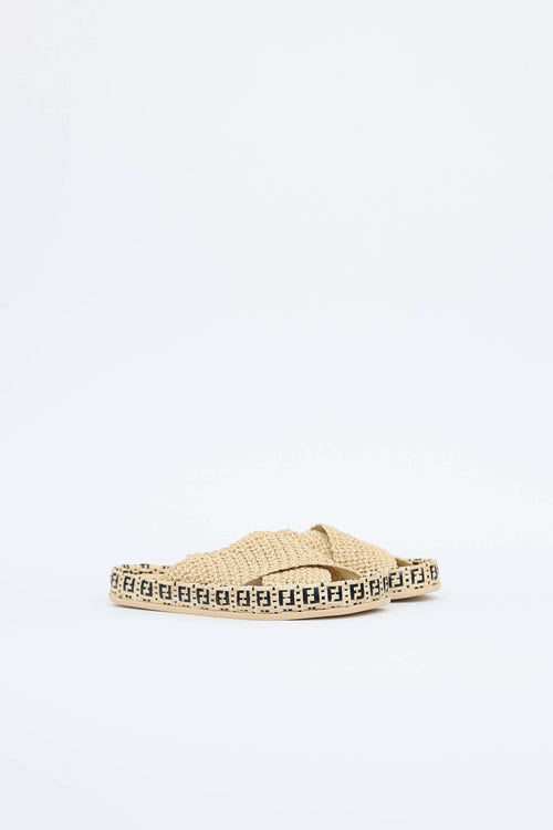 Fendi Raffia 'Forever Fendi' Slide