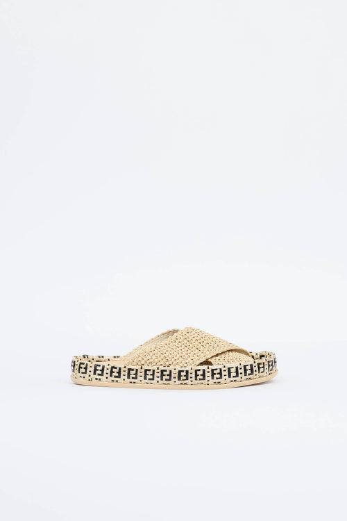 Fendi Raffia 'Forever Fendi' Slide