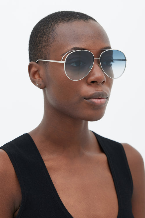 Fendi Silver FF 0286/S Aviator Sunglasses