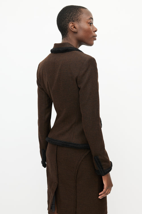 Fendi Vintage Brown & Black Trim Blazer