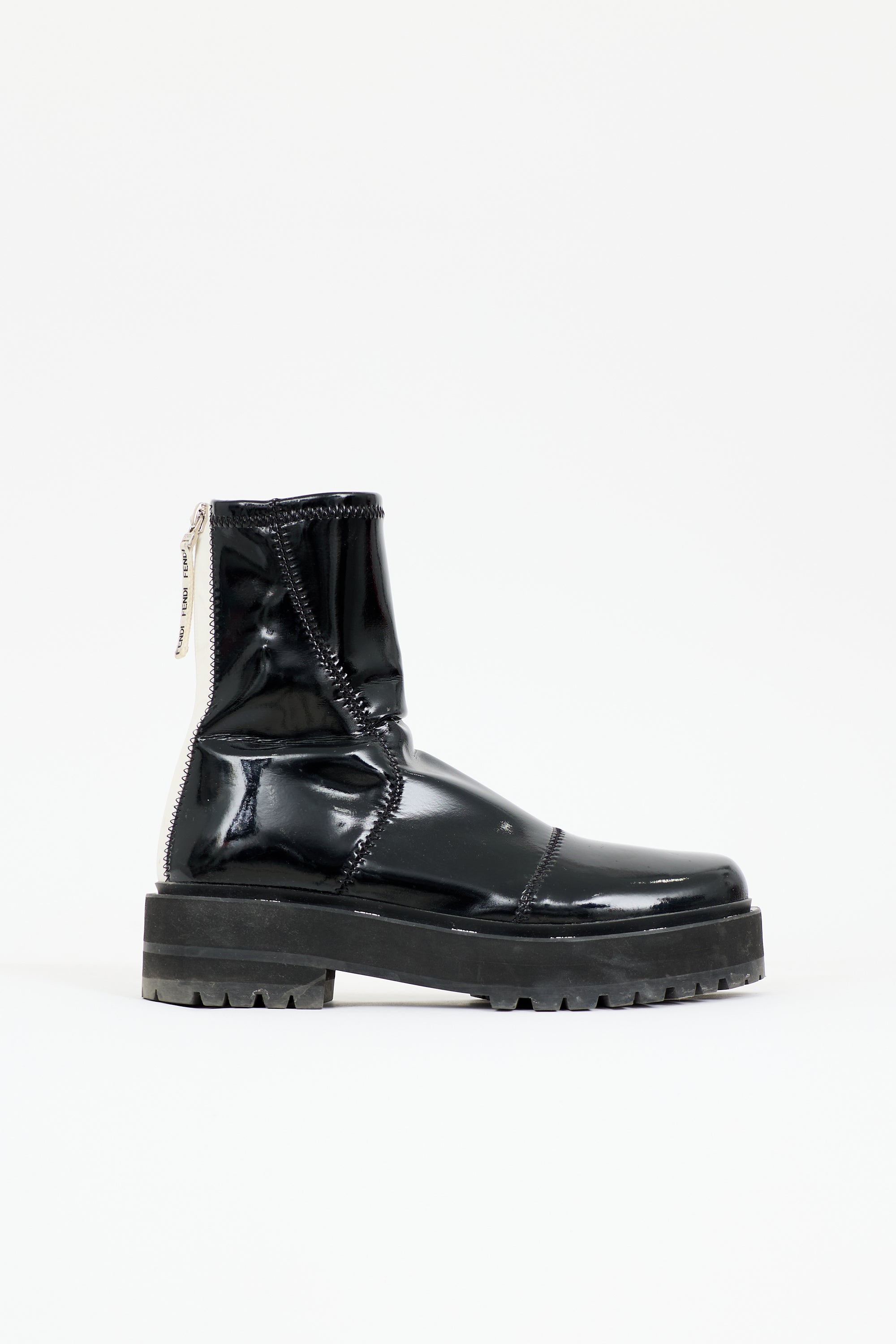 Fendi Vinyl Combat Boot