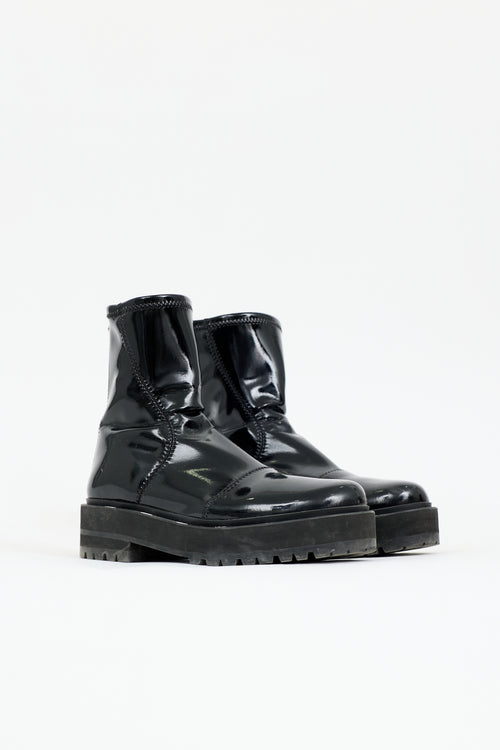 Fendi Vinyl Combat Boot