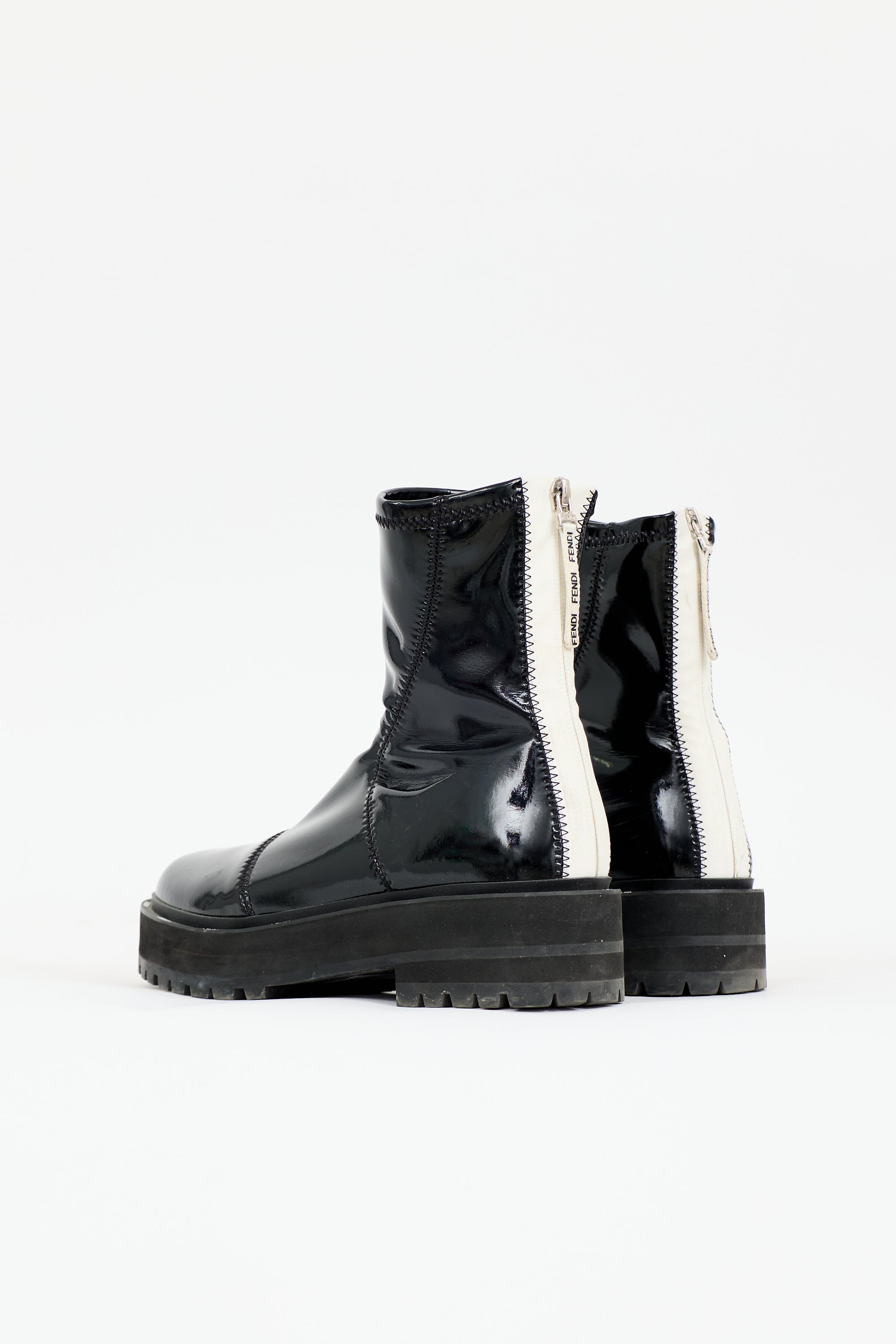 Fendi Vinyl Combat Boot
