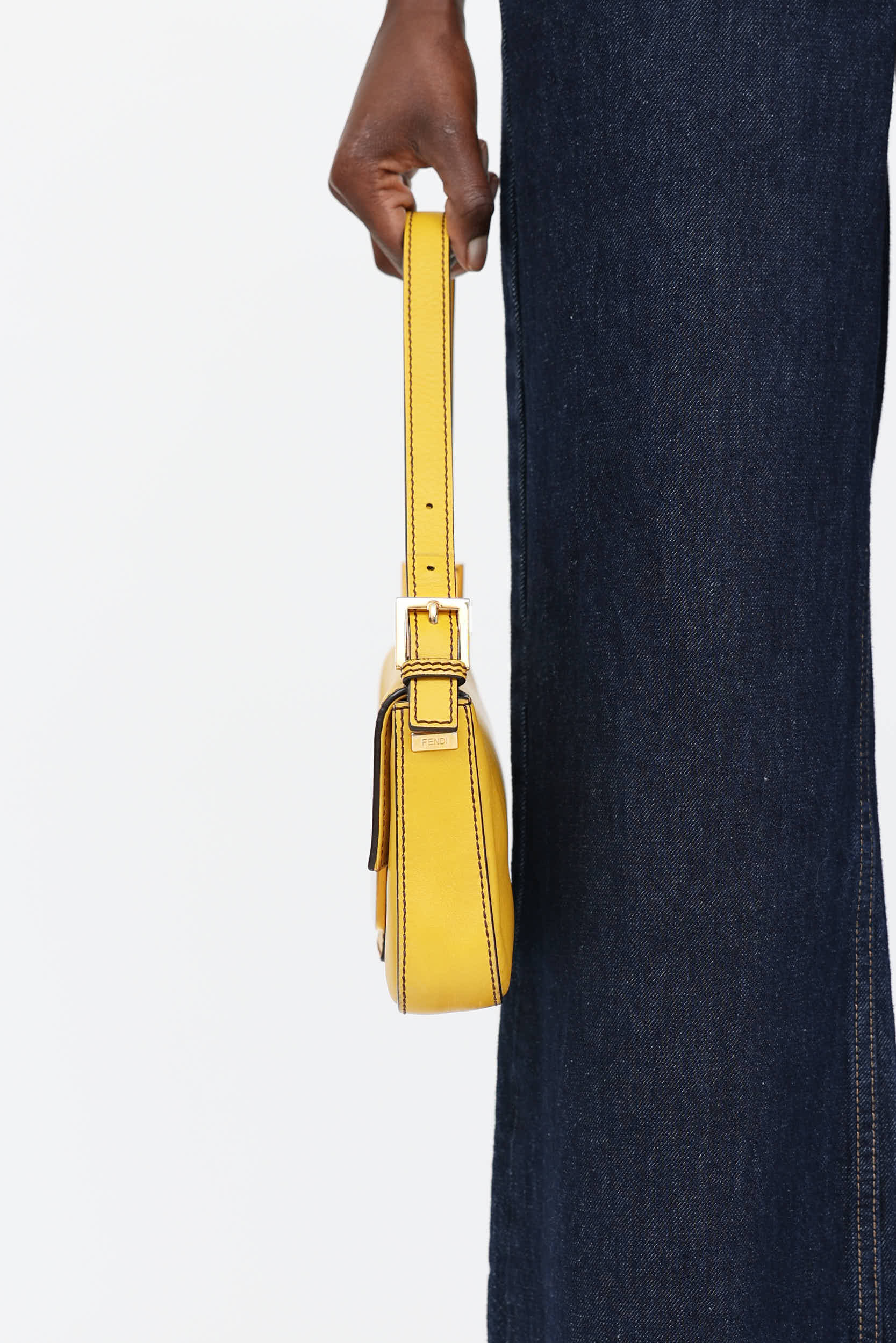 Fendi Leather Baguette Enamel Bag