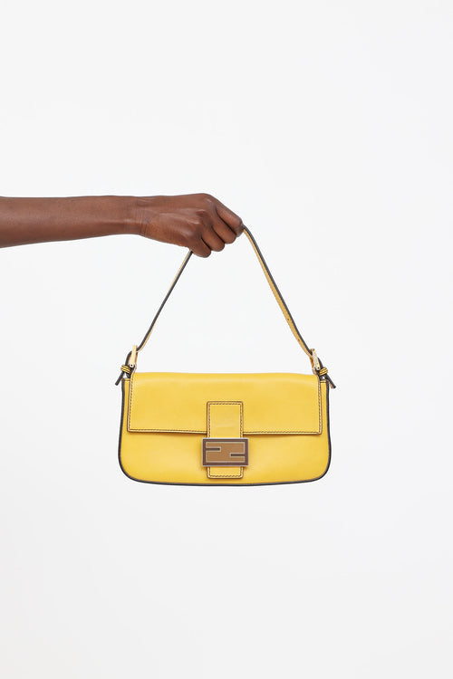 Fendi Leather Baguette Enamel Bag