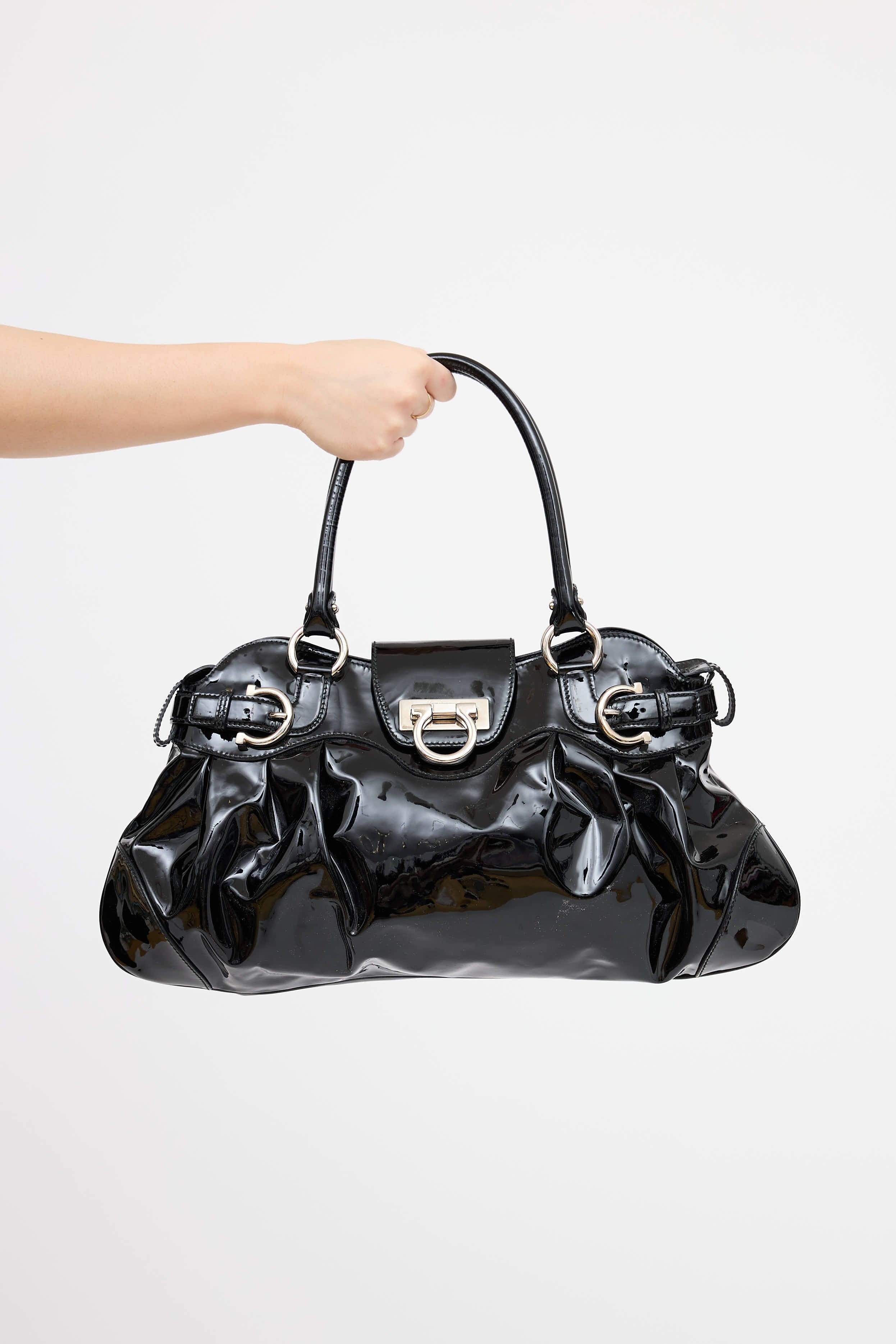 Ferragamo Patent Marisa Bag