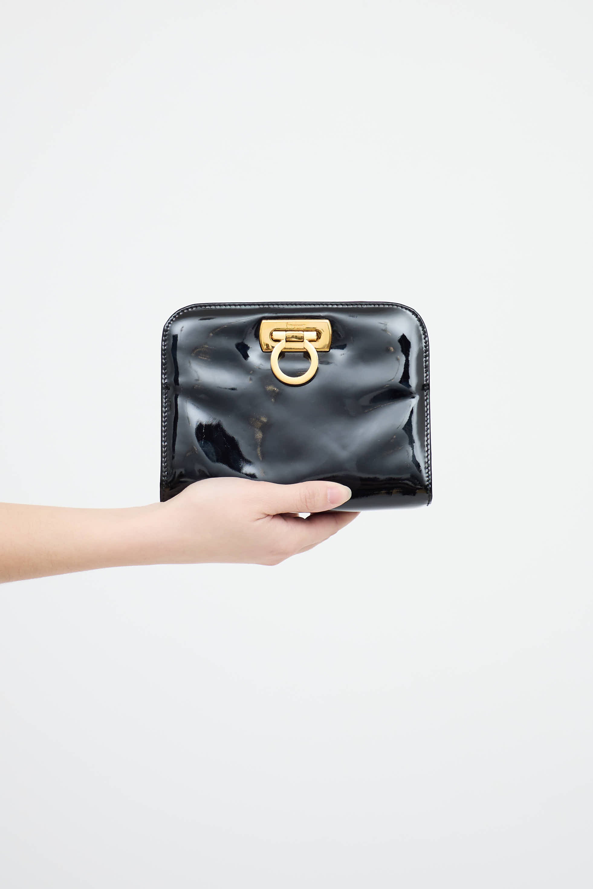Ferragamo Patent Gancini Bag