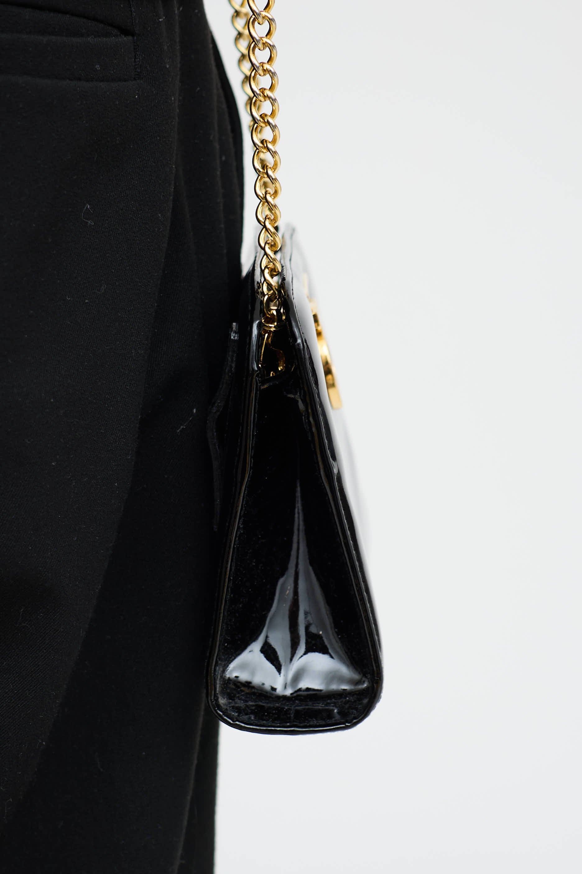 Ferragamo Patent Gancini Bag