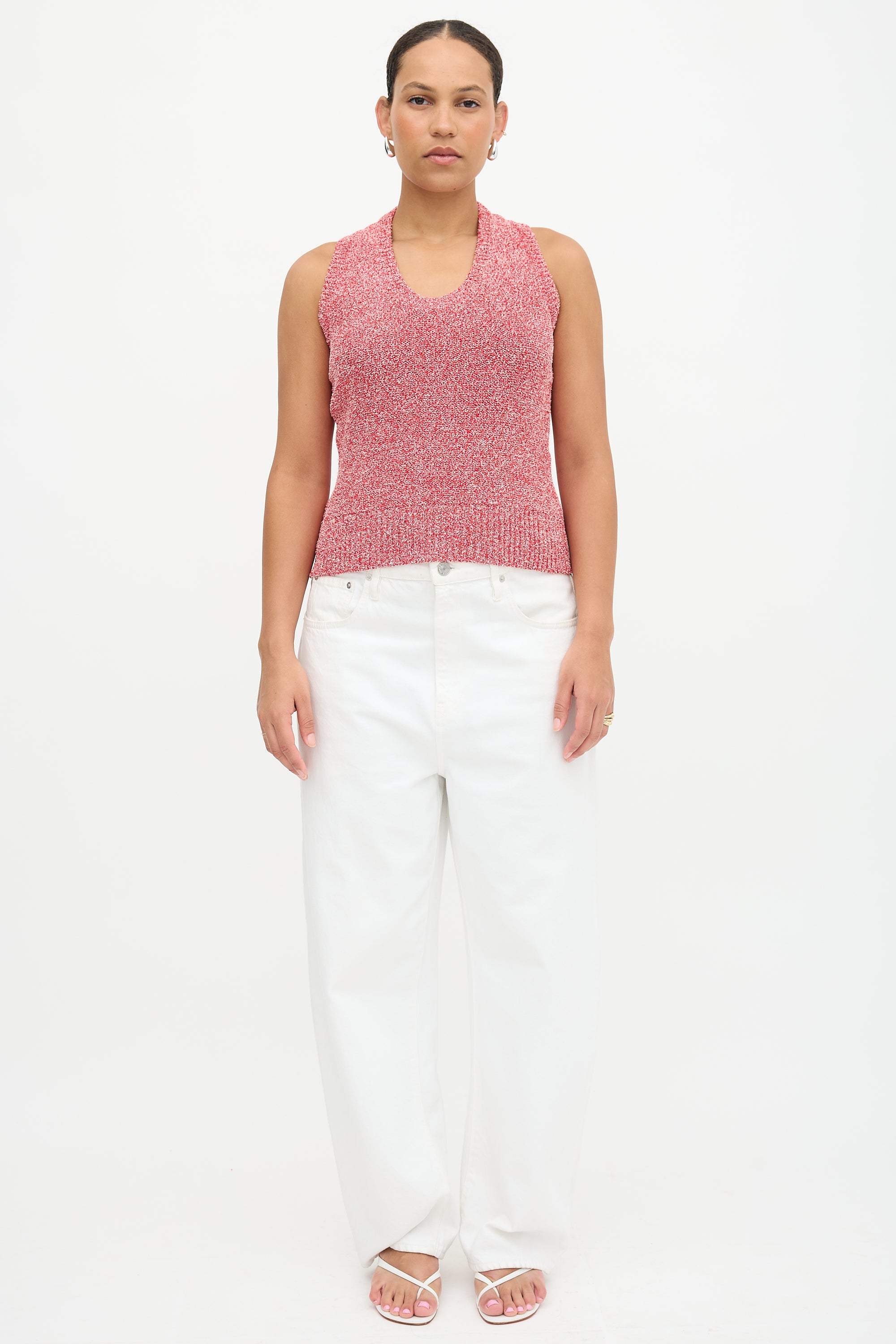 Ferragamo Bouclé Knit Tank Top