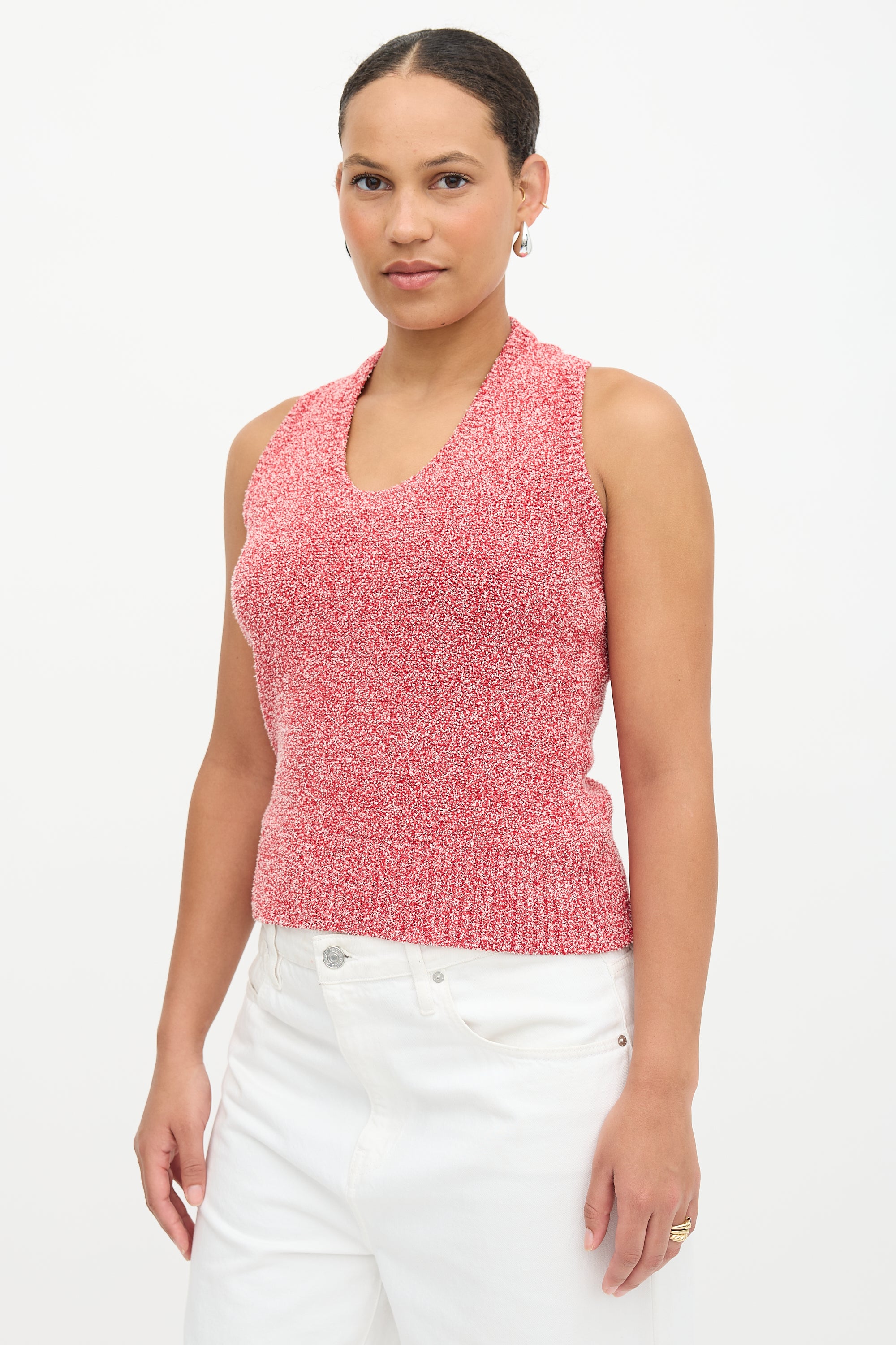 Ferragamo Bouclé Knit Tank Top