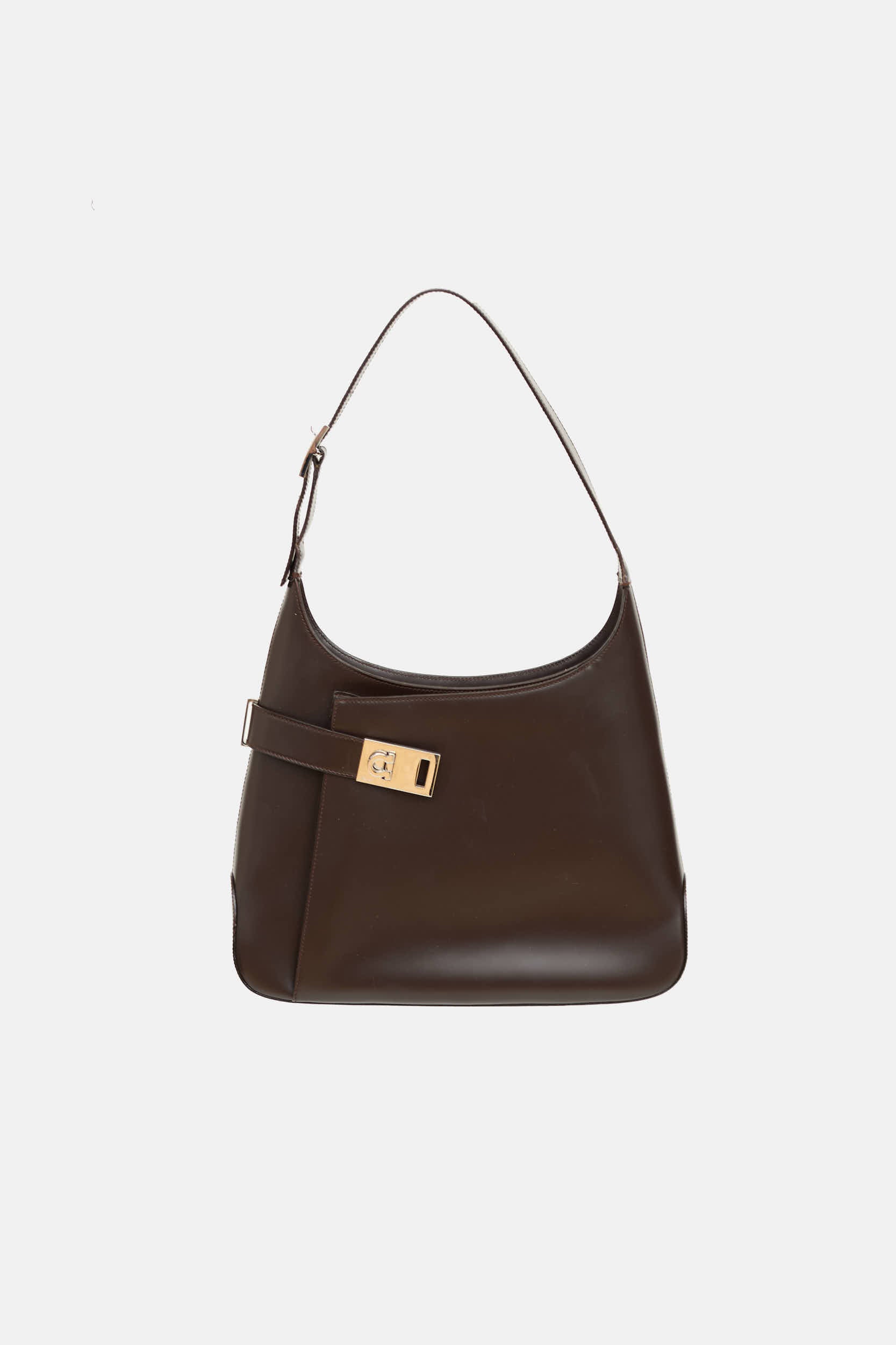 Ferragamo Leather Gancini Shoulder Bag
