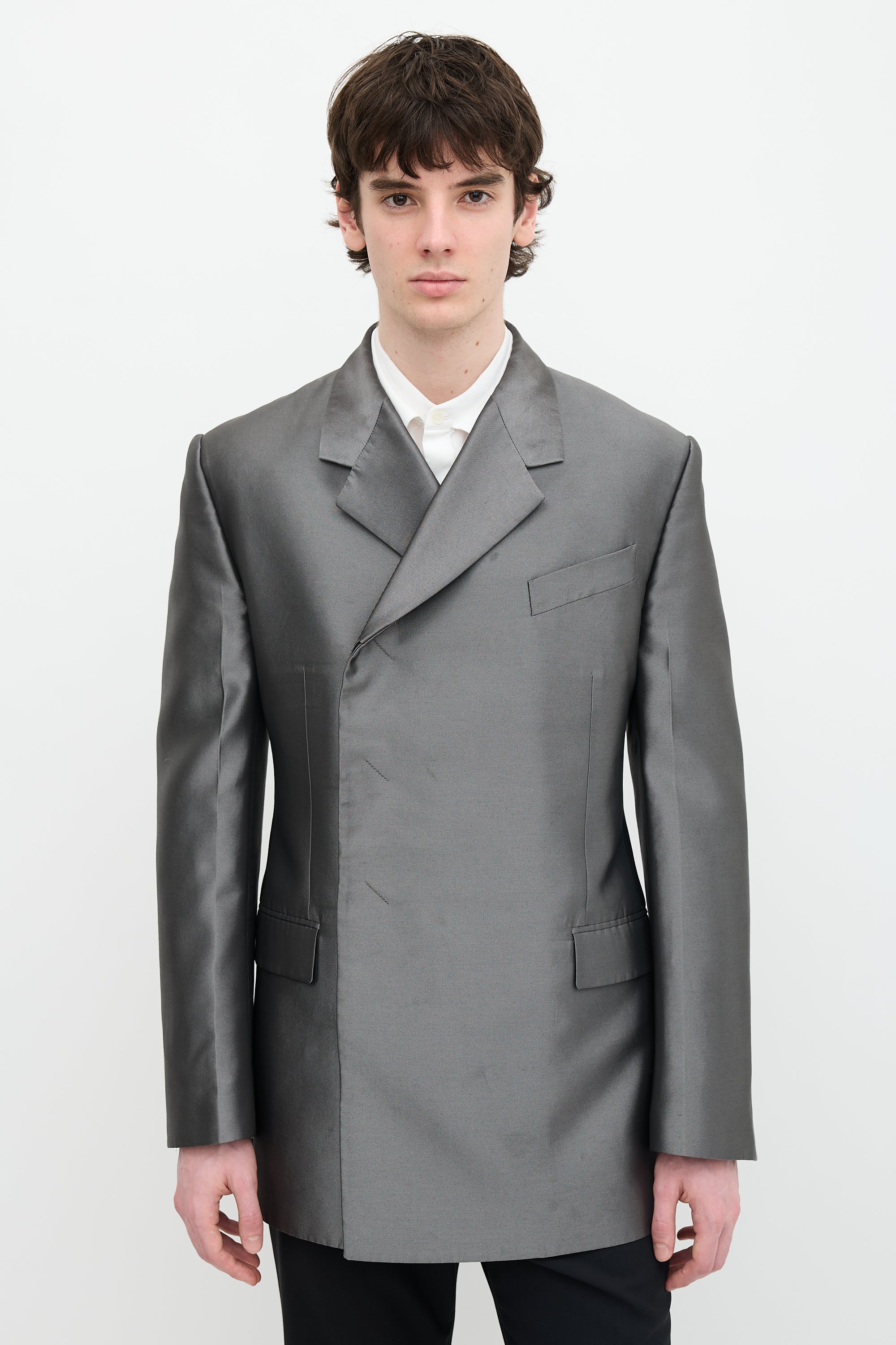 Ferragamo FW 2023 Metallic Twill Blazer