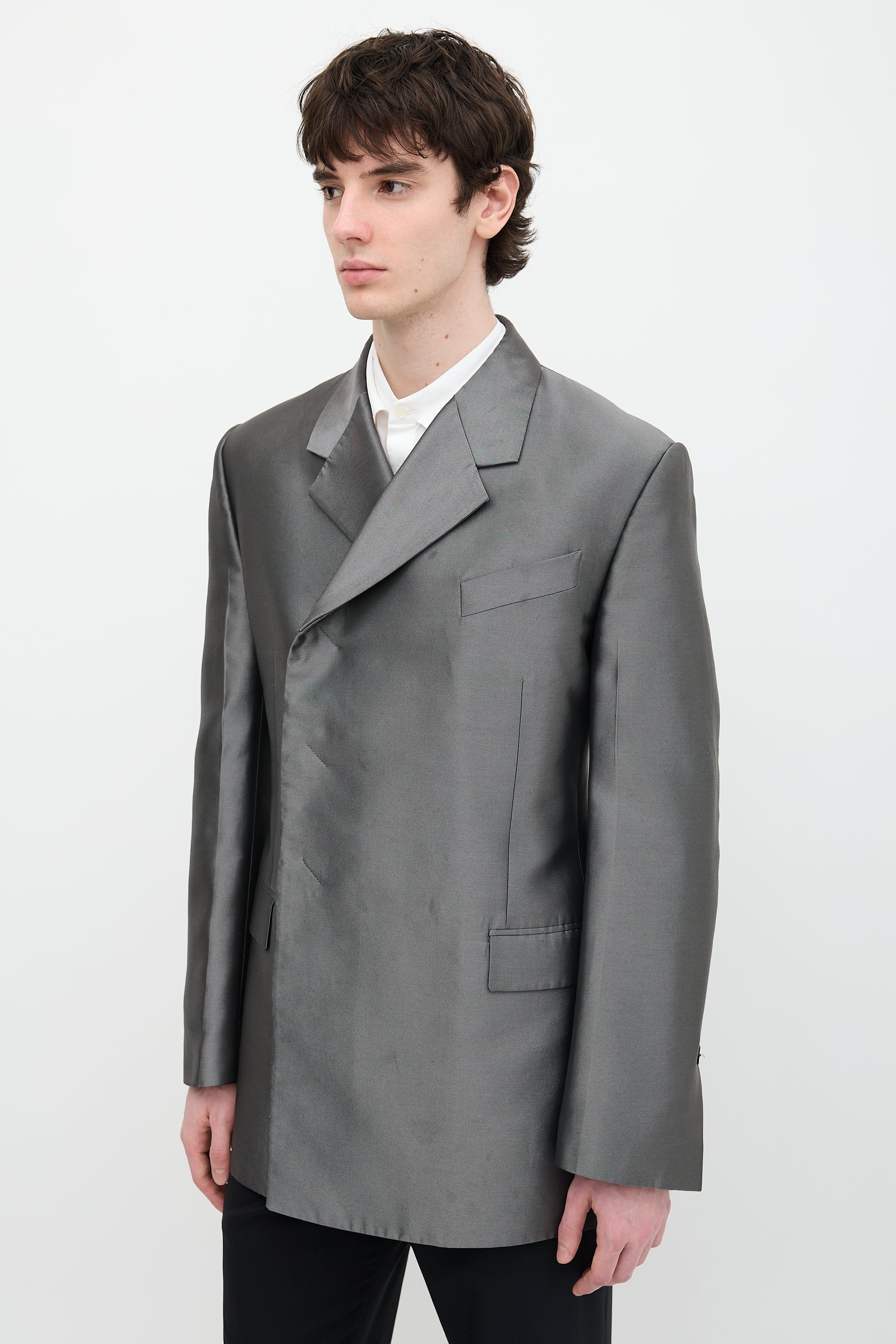 Ferragamo FW 2023 Metallic Twill Blazer