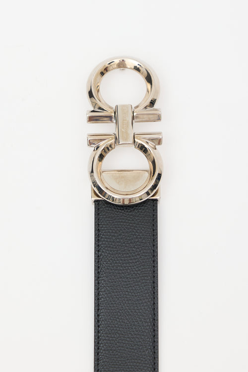 Ferragamo Grained Leather Gancini Belt