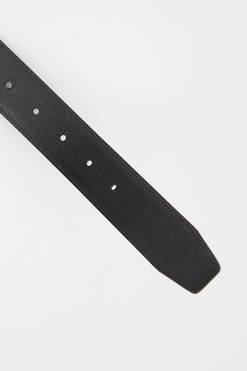 Ferragamo Grained Leather Gancini Belt