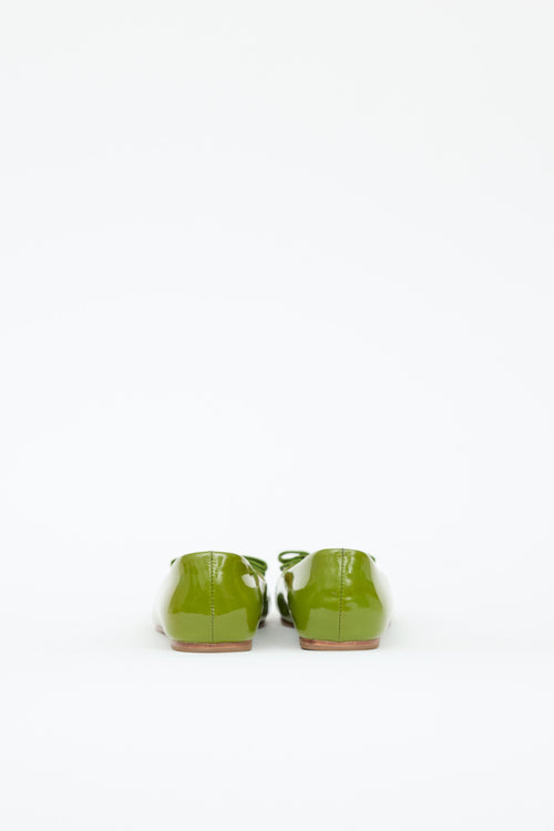 Ferragamo Patent Vera Bow Flat