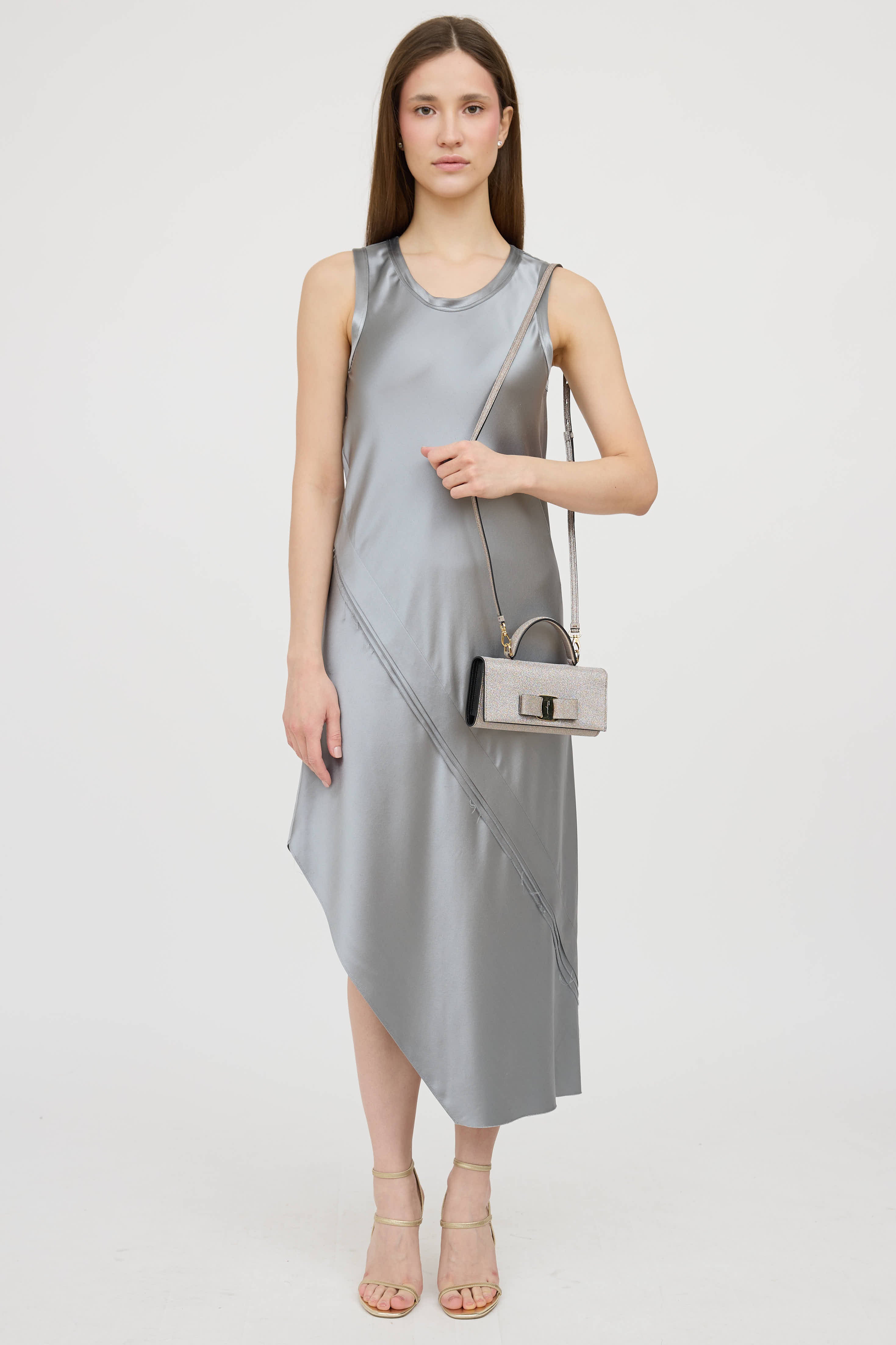 FerragamoGlitter Vara Bow Trifold Wallet On Strap