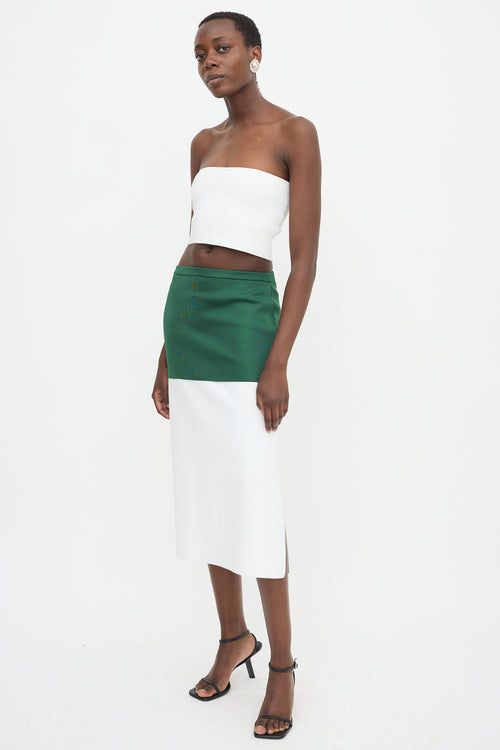 Ferragamo Jersey Knit Two Tone Skirt