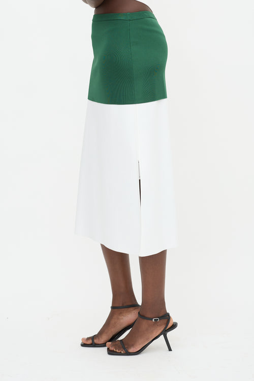 Ferragamo Jersey Knit Two Tone Skirt